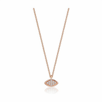 Load image into Gallery viewer, 14k gold Mystic Gold, Full Diamond Eye Necklace