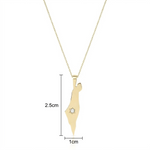 Load image into Gallery viewer, 14K Gold Star Israel Map Necklace
