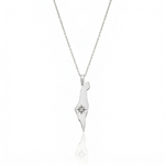 Load image into Gallery viewer, 14K Gold Diamond North Star Israel Map Necklace