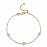 Load image into Gallery viewer, 14k gold  Mystic 3 charm full diamond hamsa bracelet
