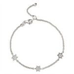 Load image into Gallery viewer, 14k gold  Mystic 3 charm full diamond star bracelet