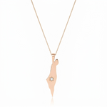 Load image into Gallery viewer, 14K Gold Star Large Israel Map Necklace