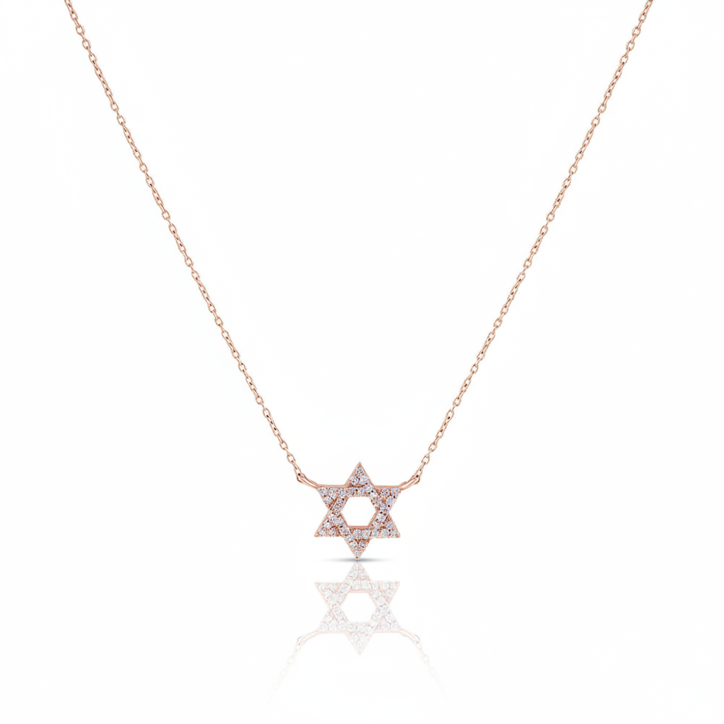 14k gold Classic Star of David necklace