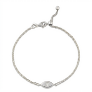 14K gold single diamond 1cm lucky eye Bracelet