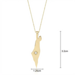 Load image into Gallery viewer, 14K Gold Star Large Israel Map Necklace