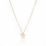 Load image into Gallery viewer, 14k gold small hai necklace