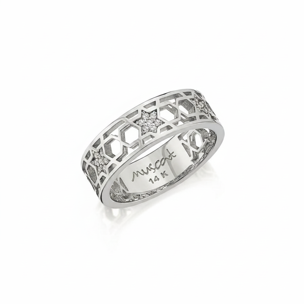 14k gold 5MD Honeycomb ring