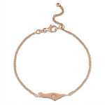 Load image into Gallery viewer, 14K Gold star diamond Map of Israel bracelet