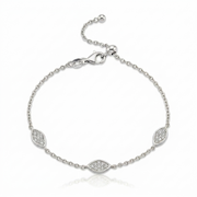 14k gold  Mystic 3 charm full diamond eye bracelet