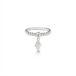 Load image into Gallery viewer, 14k gold single Hamsa charm ring