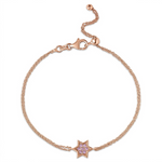 Load image into Gallery viewer, 14k gold 1cm full star of David Pink sapphire