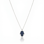 Load image into Gallery viewer, 14K Gold Hamsa necklace Blue sapphire