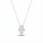 Load image into Gallery viewer, 14K Gold large Thic classic Hamsa Necklace diamonds